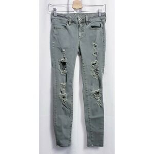 American Eagle Jegging Twill X Green Jeans Women's size 4 Regular